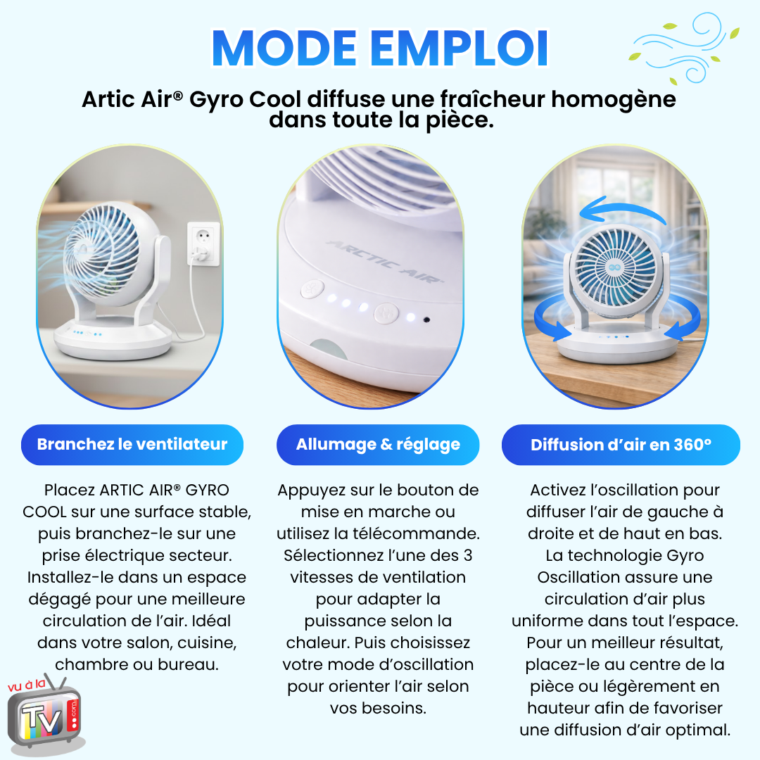 Ventilateur Portable Oscillant 360° Arctic Air